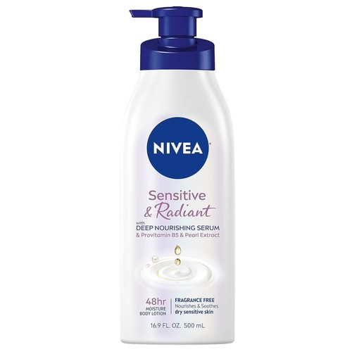 NIVEA Sensitive and Radiant Body Lotion for Sensitive Skin Unscented Body Lotion