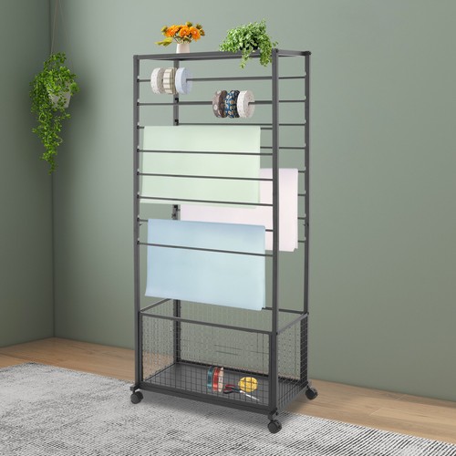 59.06in H Scarf Display Stand Ribbon 0rganizer Rack w/4*Lockable ...