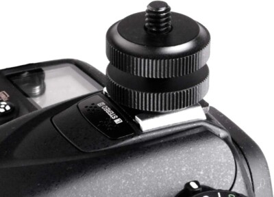 Fotasy SCX1 1/4 Zoll Stativschraube Zu Blitzschuh Adapter, Schwarz