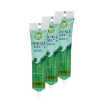 3 Count 3.5 oz Wilton Sparkle Gel - Green For Sweet Treat Decoration