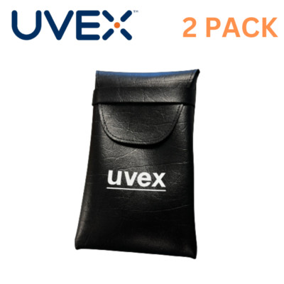 (2-PACK) Uvex Black Leather Safety Glasses Case (#S490)