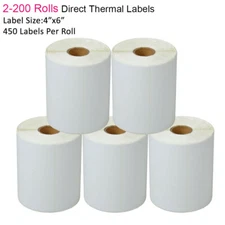 450/Roll Direct Thermal Mailing Shipping Labels 4x6" for Zebra ZP450 Eltron 2844