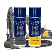 Volvo Digger Grey / Yellow Aerosol Spray Paint Direct Gloss Excavator Machinery