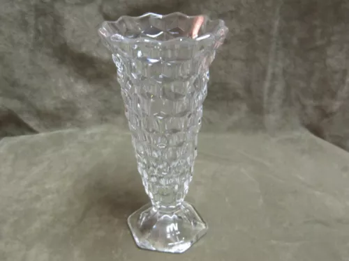 Vintage1950's Fostoria Glass American Pattern Clear Bud Vase Flared Type