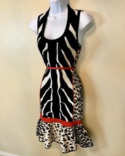 Vintage ROBERTO CAVALLI Rare2Find Y2K Mix Animal Print Dress FlareHem IT42 US6/S