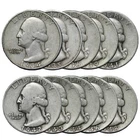 10 PIECE LOT Washington SILVER Quarters From the 30s & 40s! 10 DIFFERENT COINS!
