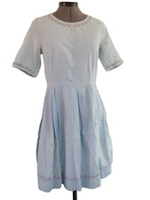 GAP Size 4 Pastel Powder Blue Short Sleeve Dress with Lilac Flowers OOAK FLAWS