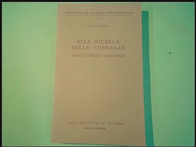 AUF DER SUCHE NACH KOHÄRENZ ESSAYS DER EXEGESE DANTESCA NICOSIA D'ANNA 1967