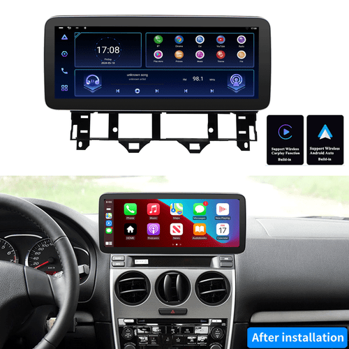 12.3" For 02-08 Mazda 6 Carplay Android Auto 2+64G Stereo Radio GPS Head Unit FM - Picture 1 of 24