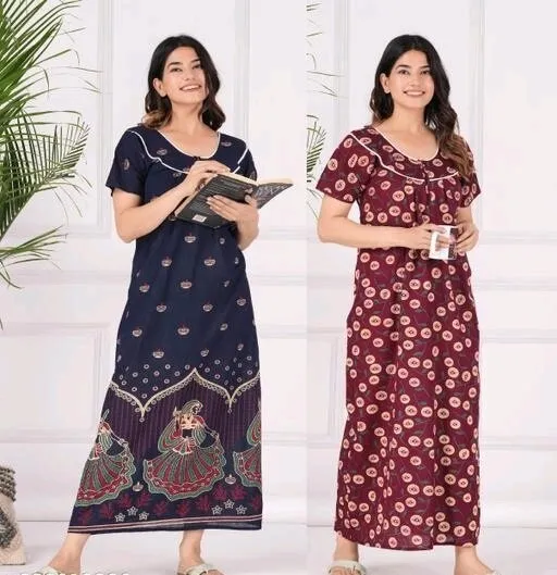 ATTRACTIVE VISCOSE RAYON GOWN COMBO SET 759 SALE OFFER