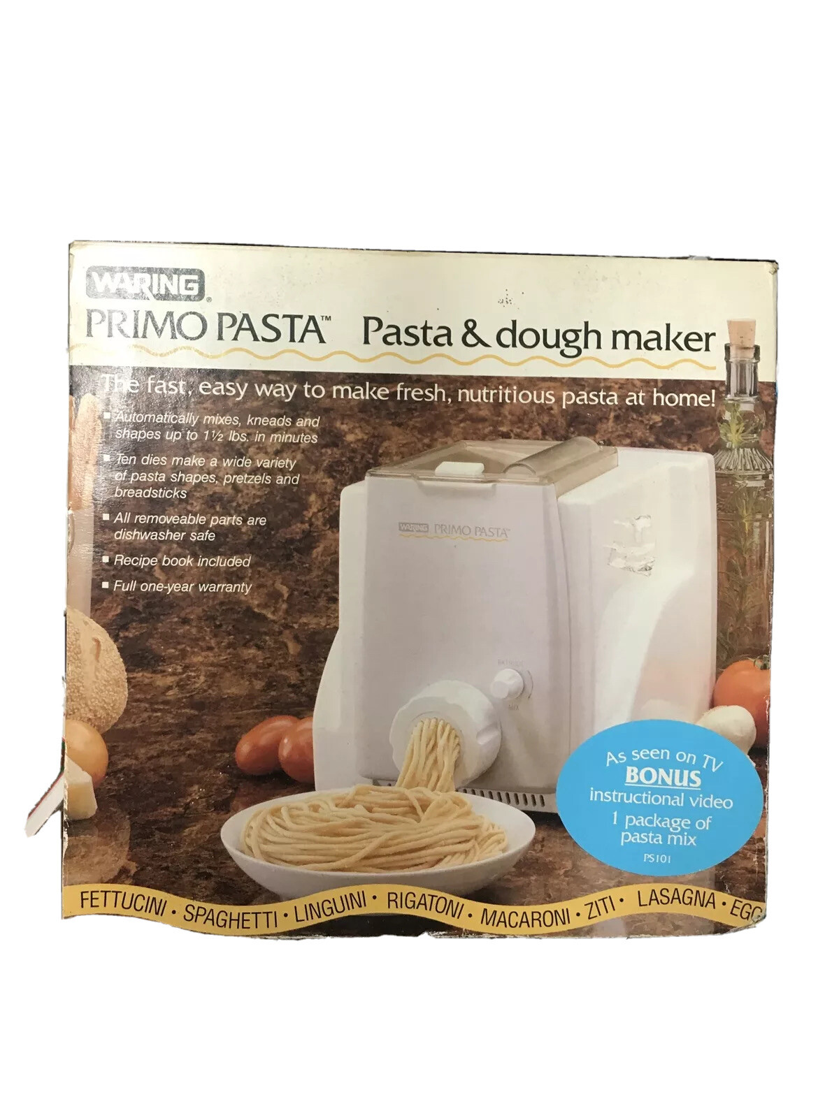 Waring Primo Pasta Pasta & Dough Maker NEW IN BOX Plus Instructional