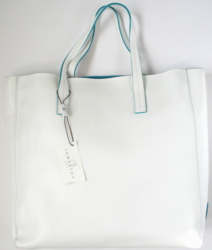 Sac Lamarthe Blanc En Cuir - Sac De Jour Moyen, Parfait état Occasion