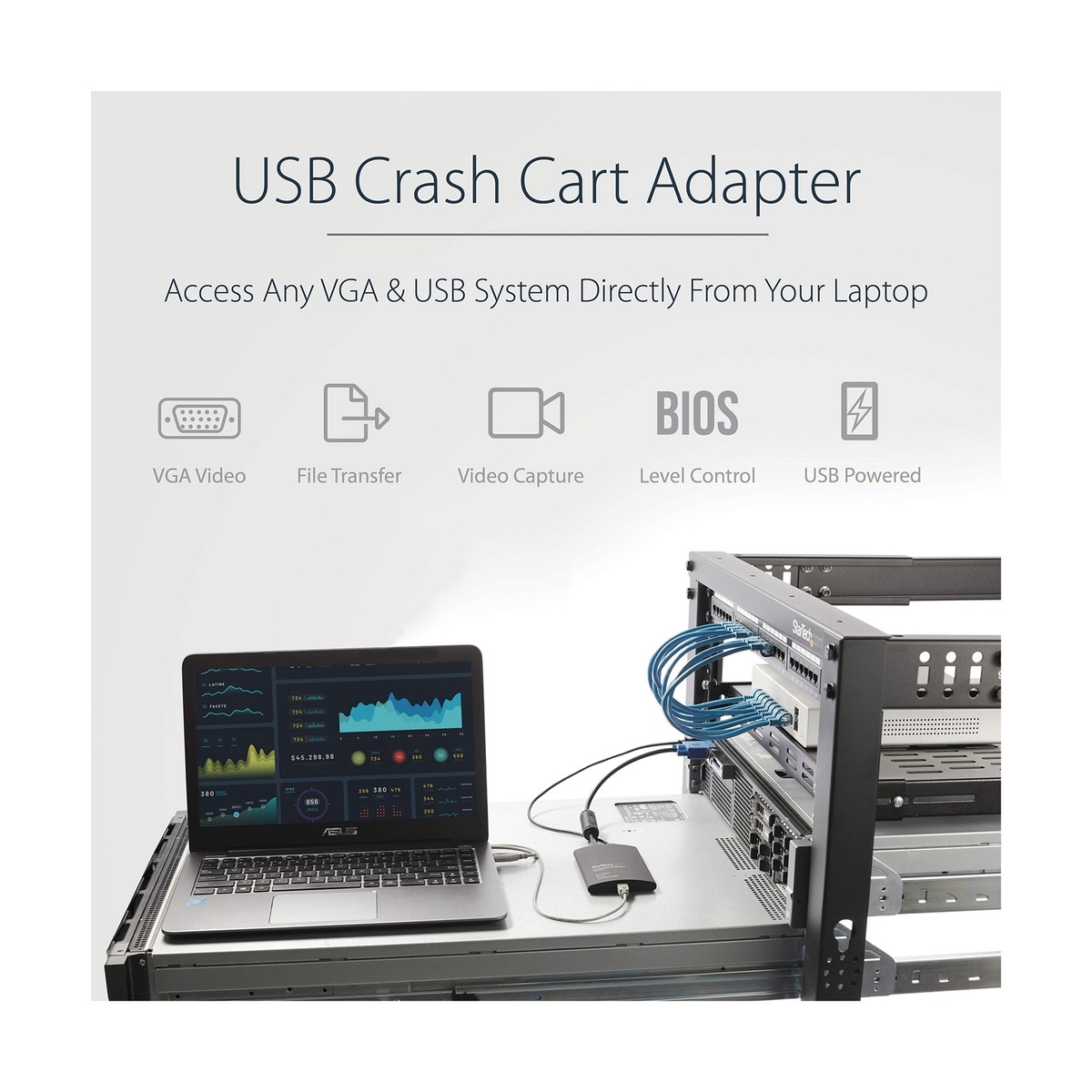 StarTech NOTECONS02 KVM Console to Laptop USB 2.0 Portable Crash