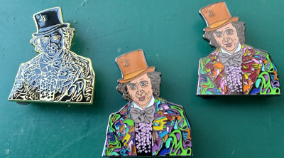 Willy Wonka LSD molecule trippy art enamel lapel hat pin colorful