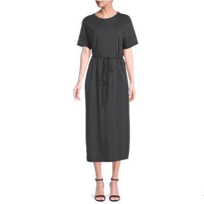 black womens sweater dress Mirth Black Ankle Length Pinchu Pinchu Sweater Dress Medium