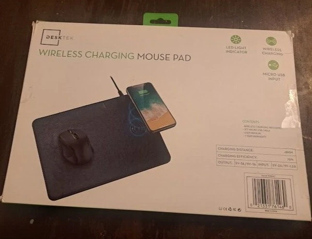 DeskTek Wireless Charging Mouse Pad Cell Phone Charger TEK8047  - Image 2 of 3