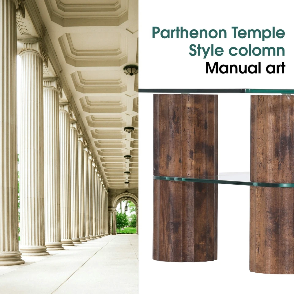 Mesa de centro de vidrio ivinta con estante de almacenamiento, pequeña moderna rectangular central Ta Foto 4 de 4