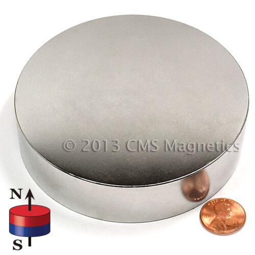 Neodymium Super Strong NdFeB Rare Earth Disk Magnet N42 Dia 4x1"   1 PC - Picture 1 of 3
