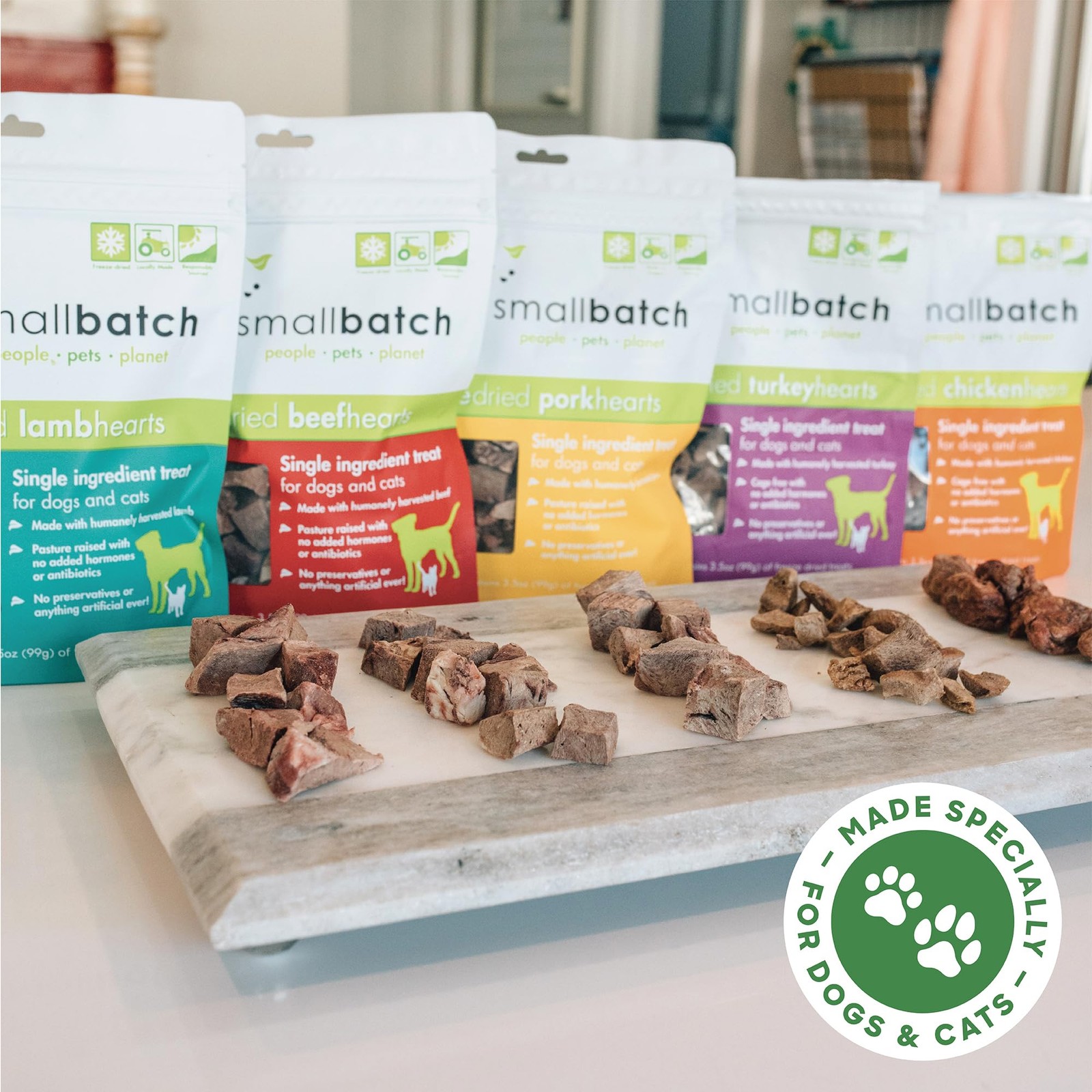 Freeze Dried Heart Treats For Dogs 3.5 Oz Single Ingredient Training Snack