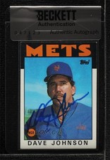 BAS 1986 Topps Davey Johnson #501 Seal of Authenticity Auto 3c7
