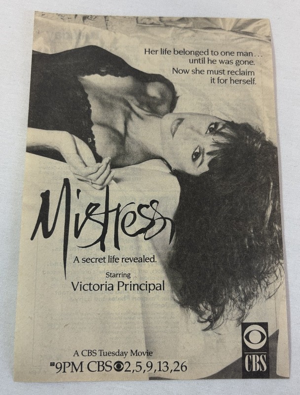 1988 CBS tv movie ad ~ MISTRESS Victoria Principal