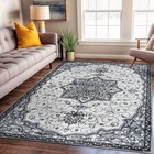 Rugshop Area Rug Traditional Medallion Rugs for Living Room Bedroom Rug Burgundy