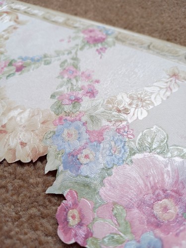 X2 1980s Vintage Wallpaper BORDER Rolls Traditional Swags Floral 90s cottagecore - Picture 12 of 17