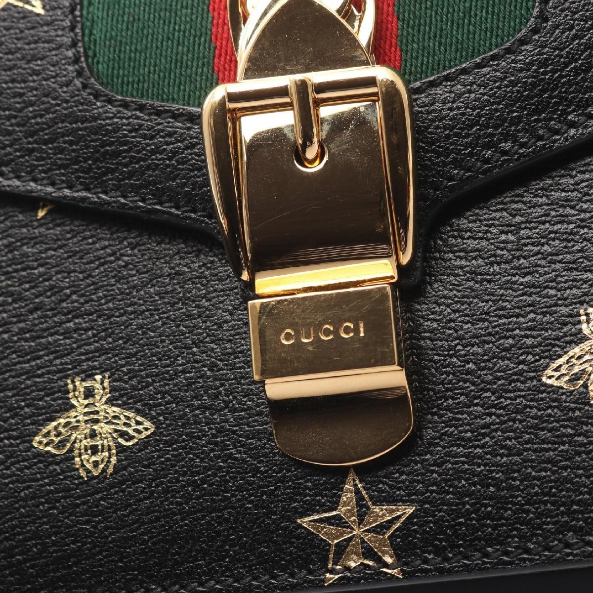 GUCCI Sylvie Cherie Line Star  Leather Shoulder Bag Leather canvas 323484 thumbnail 6