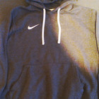 Nike Herren Hoodie Kapuzenpullover Grau Swoosh-Logo Kapuze Kordelzug XL