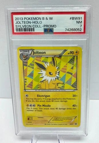 JOLTEON - "WALLPAPER" - BW91 - PSA 7 NM - 2013 - BLACK STAR PROMO - POKEMON
