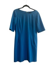 Tahari Arthur S Levine 10 Dress Cobalt Blue Sheath 1/2 Sleeves Knee Length #5526