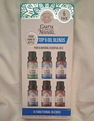 Guru Nanda Pure Essential Oil Blends Set Of 6 (Functional Blend) 
