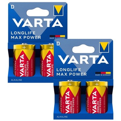 4x R-20-Batterie Alkaline VARTA Longlife Max Power / 1.5 V 