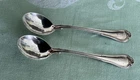 Pair Of Gorham Norfolk Sterling Silver Demitasse Spoons With T Monogram