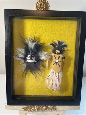 Treshem Gregg Handcrafted Native American Tribal Dancer Kachina Doll in frame
