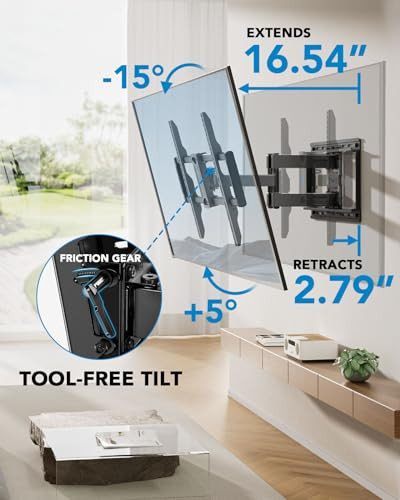 Full Motion TV Wall Mount for 42-85 inch Flat Screen LED TV up to 132lbs - Picture 5 of 7