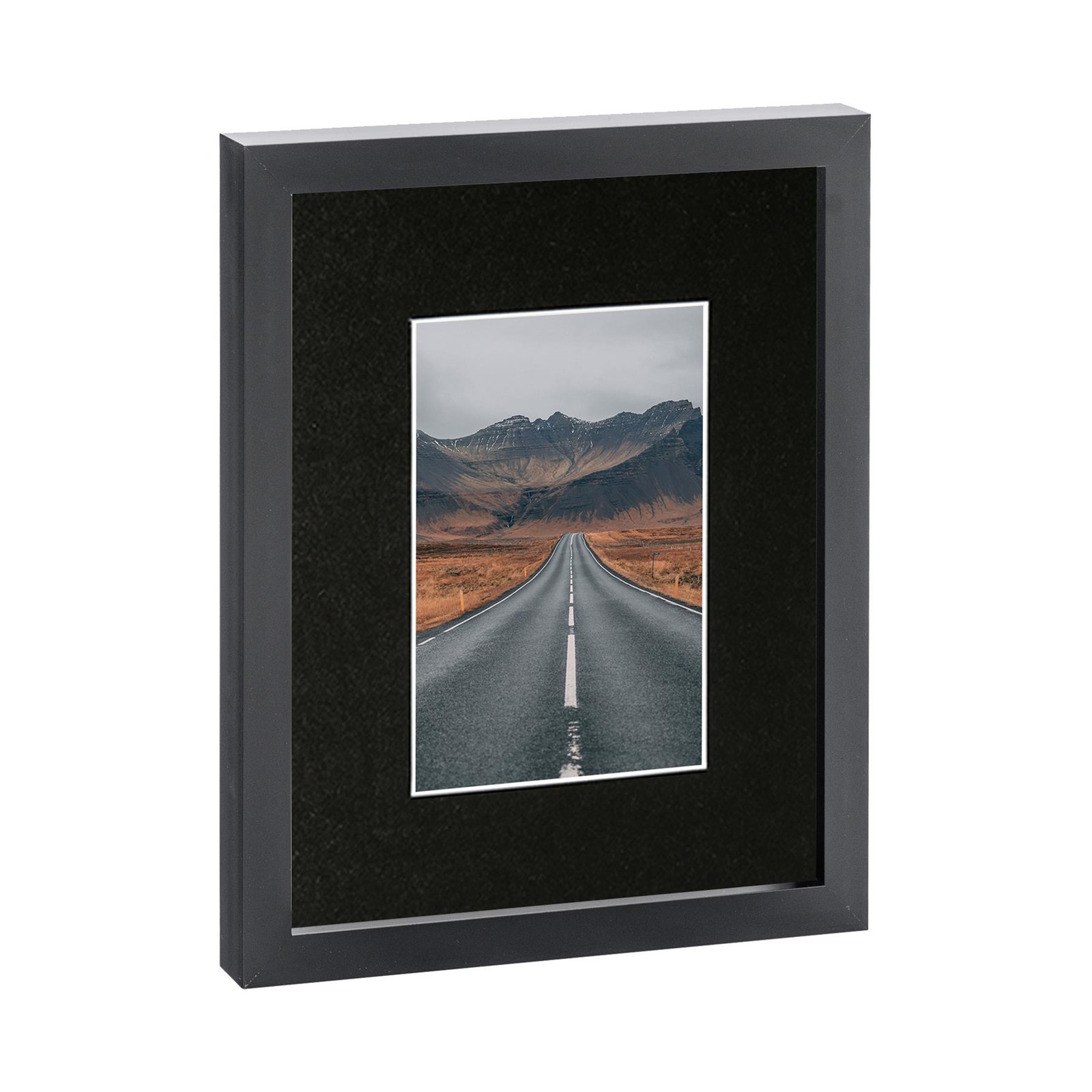 Nicola Spring Photo Frame with 4"" x 6"" Mount - 8"" x 10"" - Black/Black