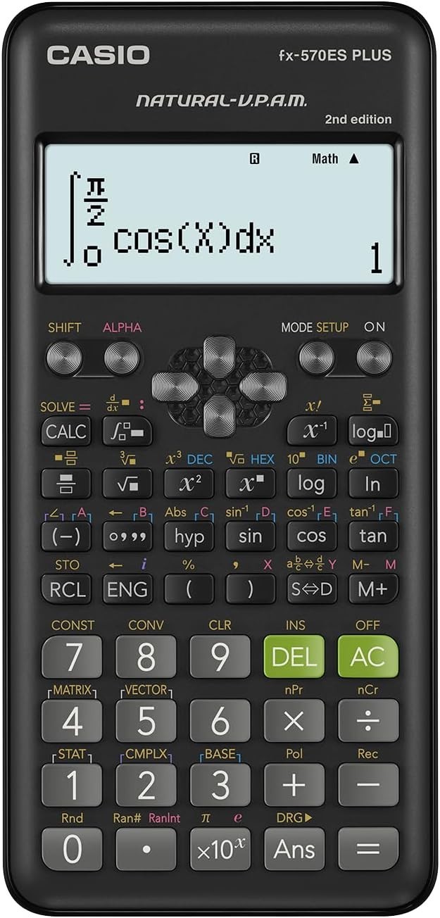 CASIO FX-570ES Plus Calcolatrice Scientifica 17 Funzioni - Nera