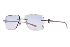 Gucci GG1703O Sunglasses Gunmetal Custom Transition Sapphire Blue Diamond Cut