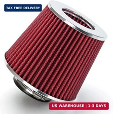 3.5-inch 89mm Washable Dry Clamp-on Cone Air Filter Red