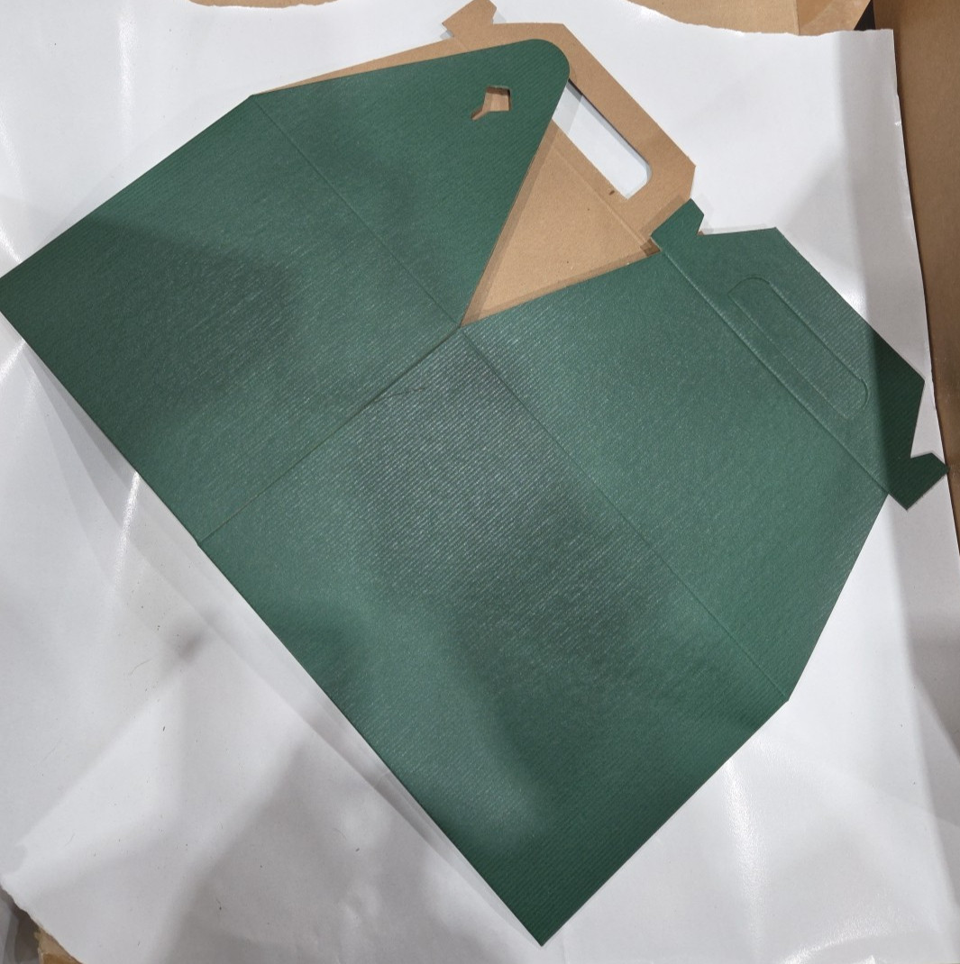 (10) Forest Green- Gable Style (.35" Thick ) Folding Gift Boxes 9" X 6" X 6"