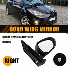 For Mazda 2 2007-2015 Front Right Driver Side Wing Mirror Manual Folding Black