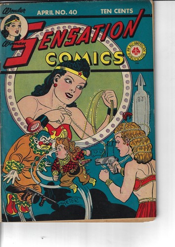 Sensation Comics 40 Wonder Woman VG 1945 Glossy Double Size