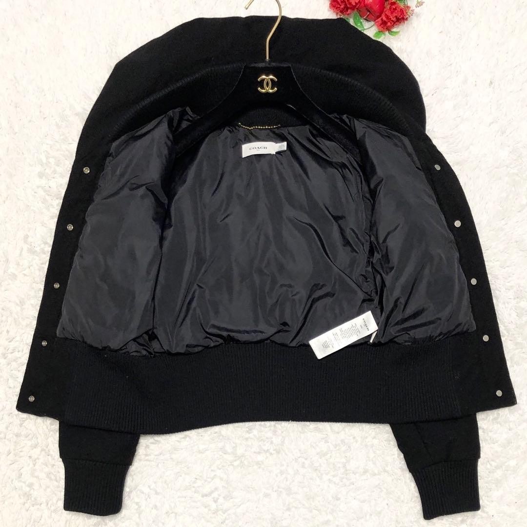 COACH Down Jacket C Patch Wool Black S Authentic - image 12