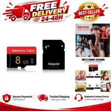 Micro SD Card 8GB with Adapter, Class 10 U1 UHS-I A1 TF Memory Card for Camera