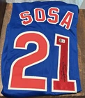 Sammy Sosa Signed Chicago Cubs Custom Jersey Beckett Authenticated MLB