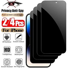 4 Pack for iPhone 17 16 15 14 13 Pro Max Privacy Tempered Glass Screen Protector