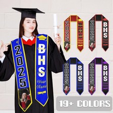 Custom Graduation Stole: Photo, Name, School - Class of 2026
