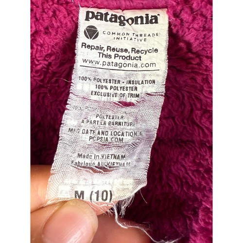 Patagonia Dynamite Duo Reversible Jacket Striped Sherpa Pink Fuchia Medium 10 - Picture 6 of 11