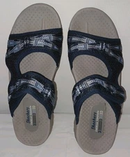 Skechers Reggae Fizzle Slide Sandals Blue Gray Women's 9